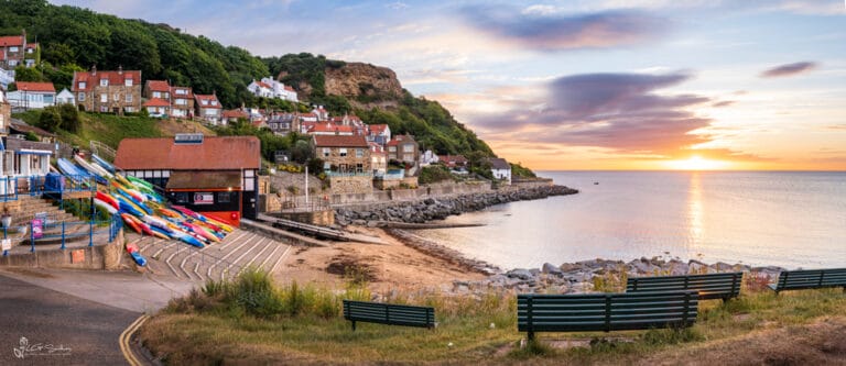 Runswick Bay Summer Morning Panoramic