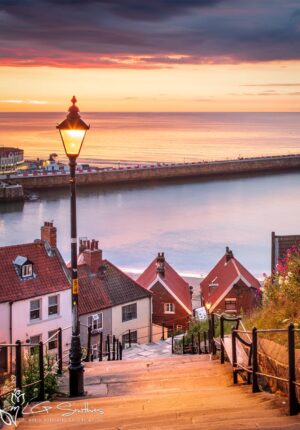 Sunset On Whitby's Steps