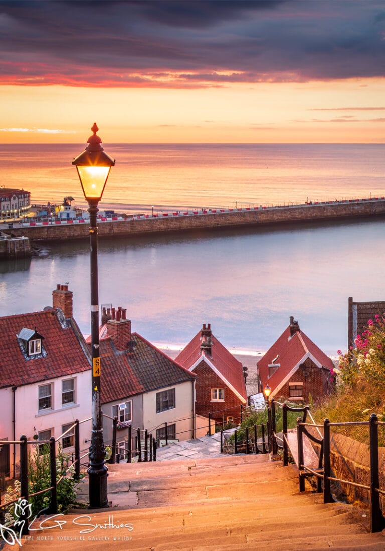 Sunset On Whitby's Steps