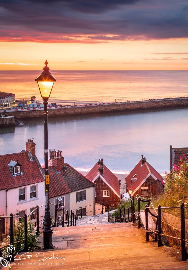 Sunset On Whitby's Steps