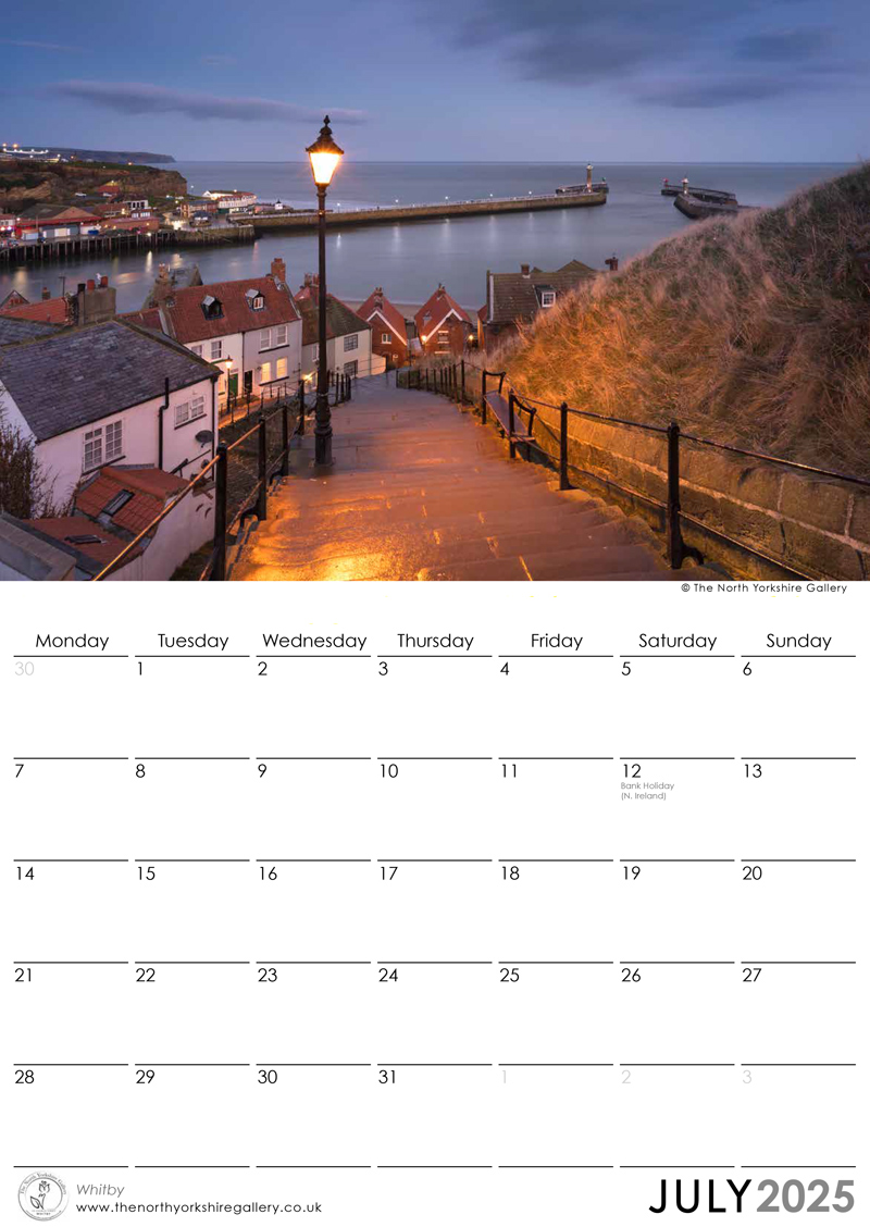 Whitby 2025 calendar July