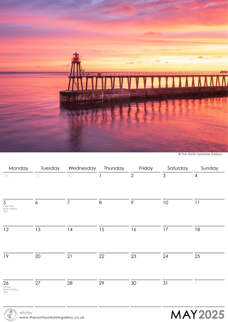 Whitby 2025 calendar May