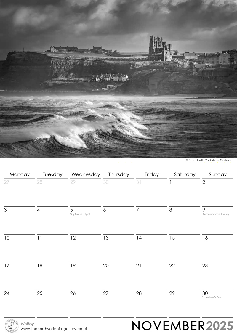 Whitby 2025 calendar November
