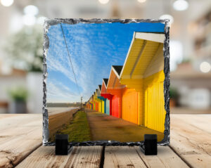 Beach Huts Scarborough Photo Slate
