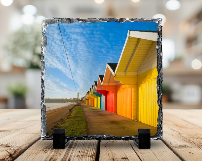 Beach Huts Scarborough Photo Slate