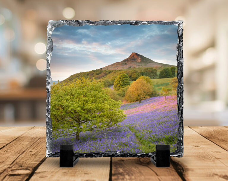 Bluebells At Roseberry Topping Photo Slate