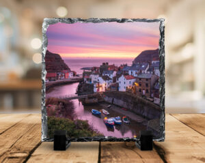 Boats In Staithes Harbour Photo Slate