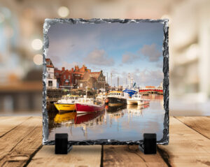 Boats In Whitby Harbour Photo Slate