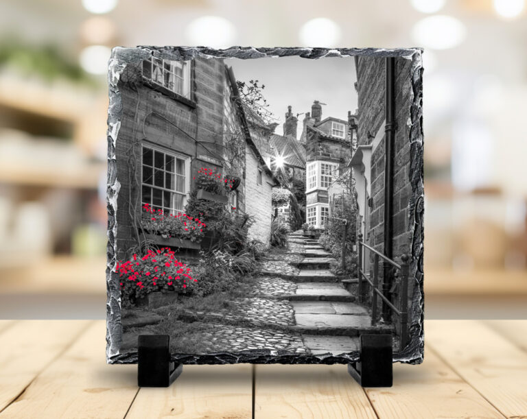 Robin Hoods Bay Cottages Colour Pop Photo Slate