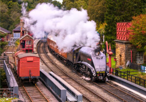 Sir Nigel Gresley Locomotive At Goathland Station