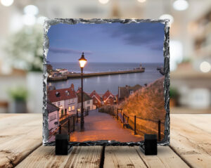 Whitby's 199 Steps At Night Photo Slate