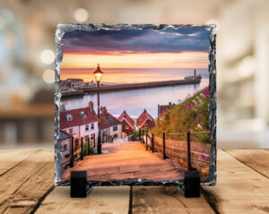 Whitby's 199 Steps At Sunset Photo Slate