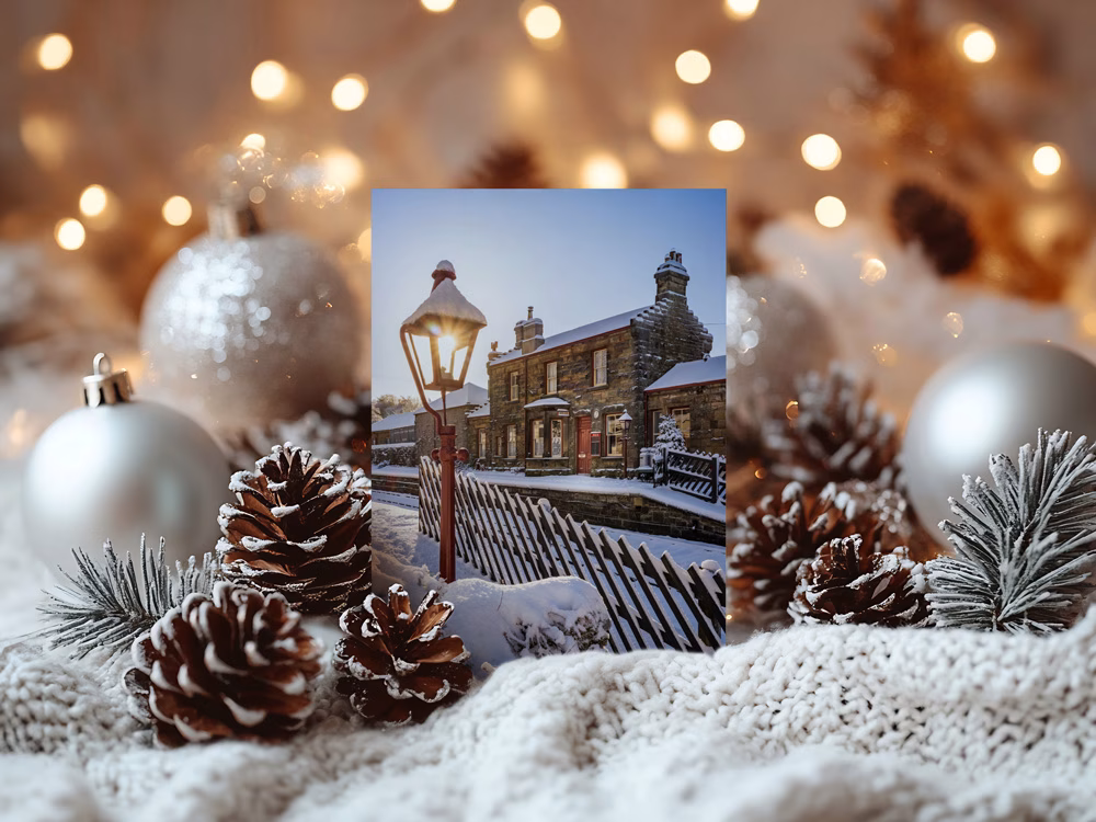 A Winters Afternoon At Goathland Station Christmas Card 1 A Winters Afternoon At Goathland Station Christmas Card on Display