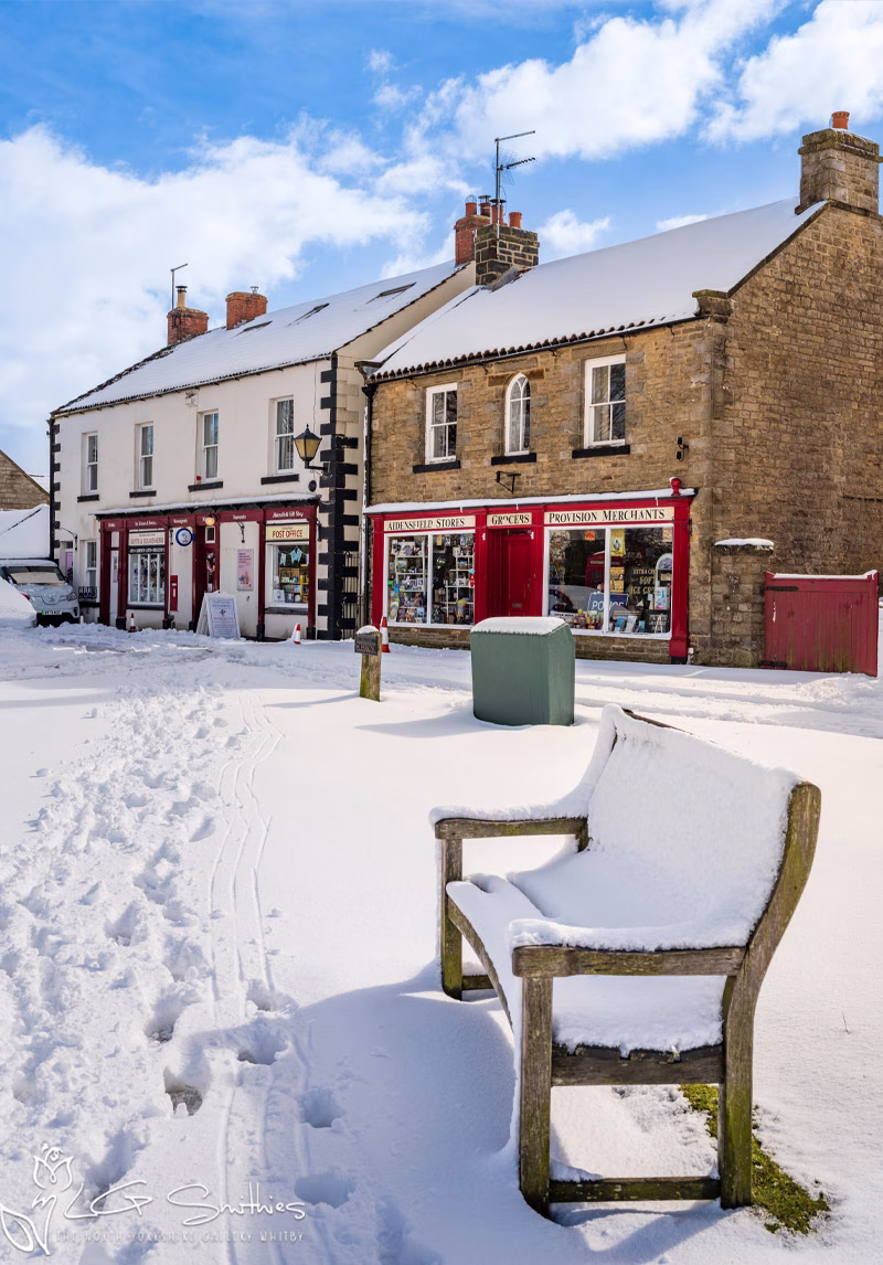 Aidensfield Stores Goathland Christmas Card 2 Whitby Whalebones In The Snow Christmas Card