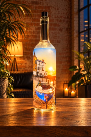 Sunrise Through The Bay Hotel Window Robin Hoods Bay Light Up Bottle Lit