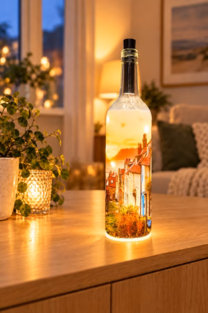 Robin Hoods Bay Morning Light Up Bottle