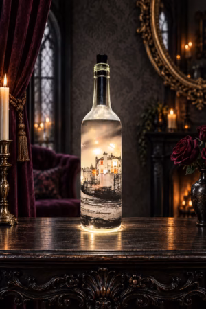 Dawn At Robin Hoods Bay Colour Splash Light Up Bottle Lit