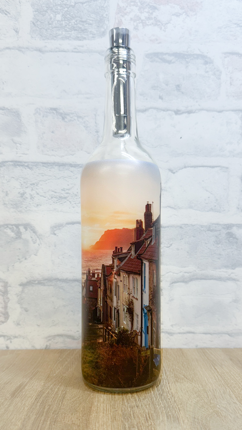 Robin Hoods Bay Morning Light Up Bottle 2 Robin Hoods Bay Morning Light Up Bottle