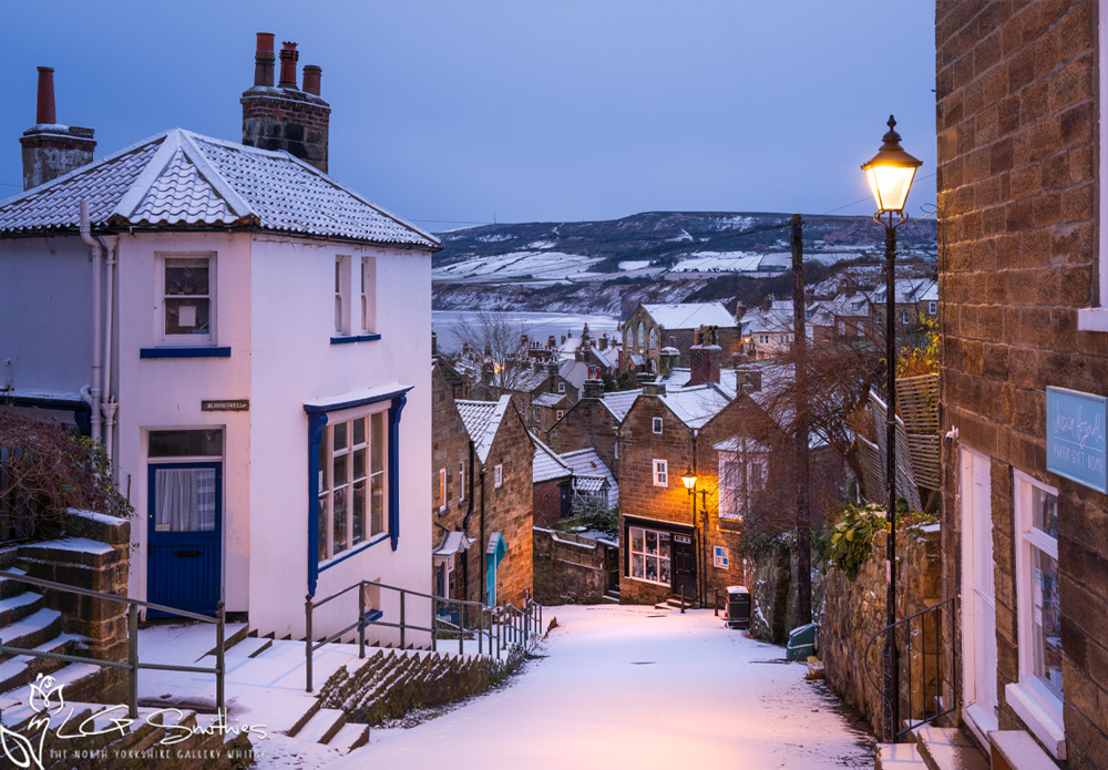 Robin Hoods Bay Snow Christmas Card