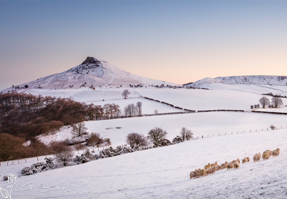 Roseberry Topping On A Winters Morning Christmas Card