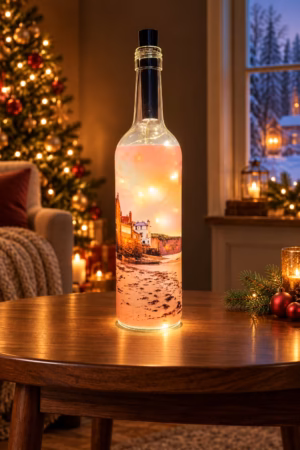 Robin Hoods Bay, Red Dawn Light Up Bottle Lid