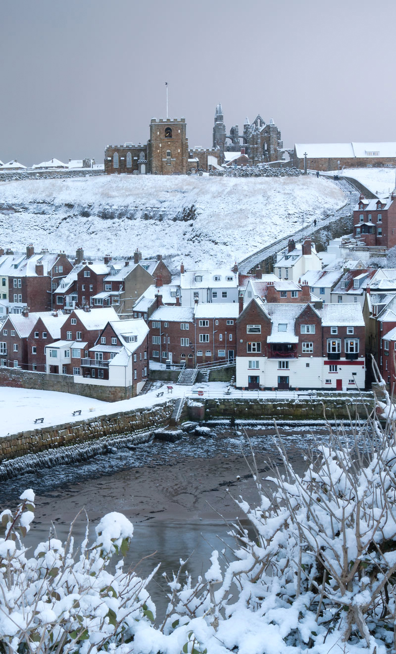 Tate Hill Whitby In the Snow Light Up Bottle Design