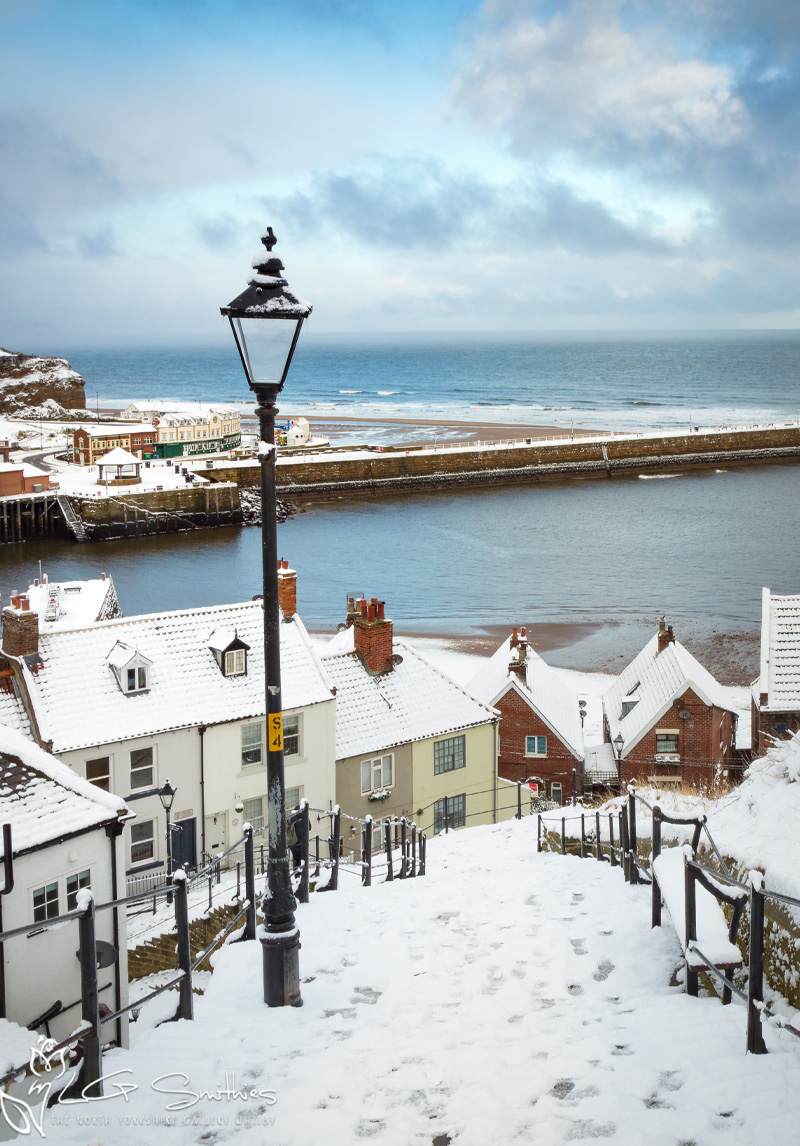 Whitbys Steps In The Snow Christmas Card