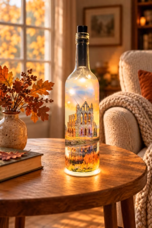 Autumn Whitby Abbey Light Up Bottle On