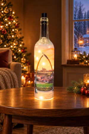 Sky On Fire At Whitby Whalebones Light Up Bottle Lit