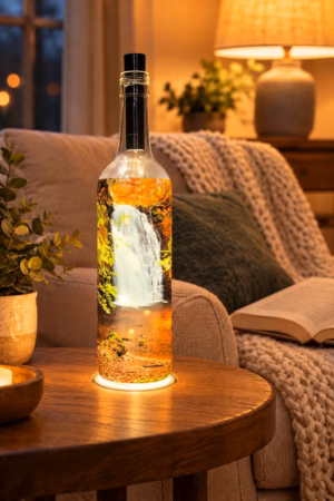 Falling Foss Whitby Light Up Bottle Lit