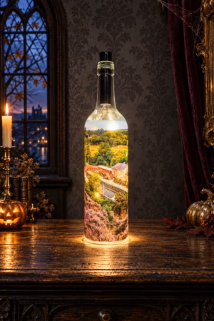 Goathland Station Late Summer Light Up Bottle Lit