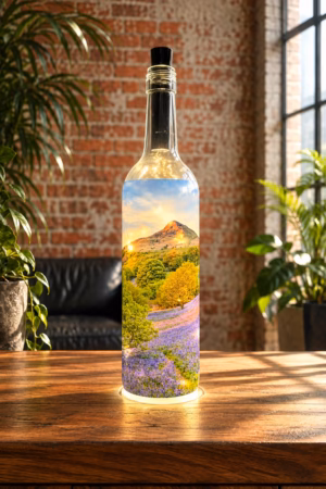 Bluebells At Roseberry Topping Light Up Bottle Lit