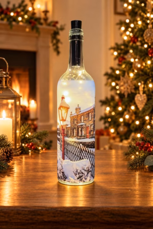A Winters Afternoon At Goathland Station Light Up Bottle Lit