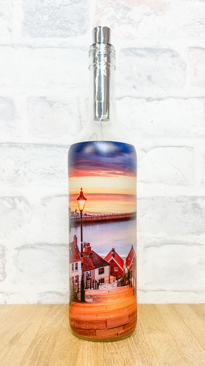 Sunset On Whitby's 199 Steps Light Up Bottle 2 Sunset On Whitby's 199 Steps Light Up Bottle