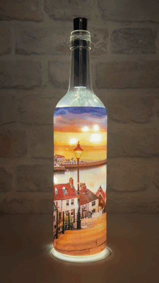 Sunset On Whitby's 199 Steps Light Up Bottle Video