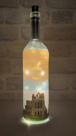 Super Moon Over Whitby Abbey Light Up Bottle Video