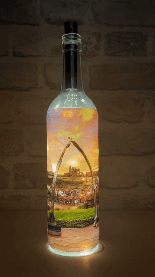 Sky On Fire At Whitby Whalebones Light Up Bottle Video