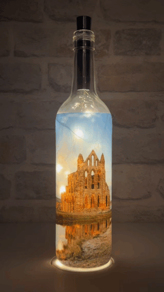 Whitby Abbey Winters Afternoon Light Up Bottle Video