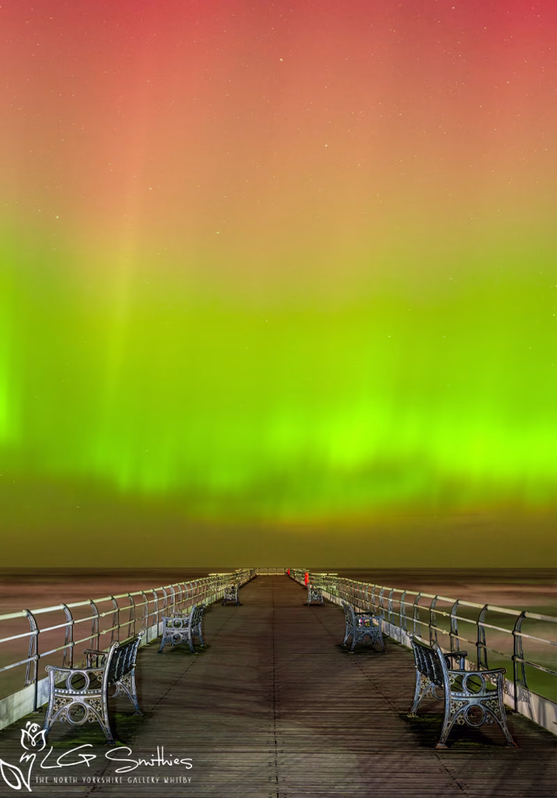 Aurora Borealis At Saltburn Pier Aurora Borealis At Saltburn Pier