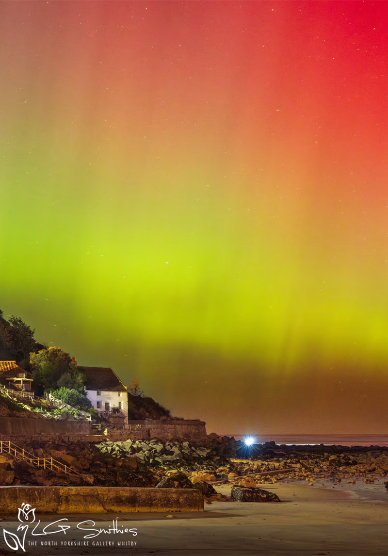Northern Lights At Runswick Bay Beach Northern Lights At Runswick Bay Beach