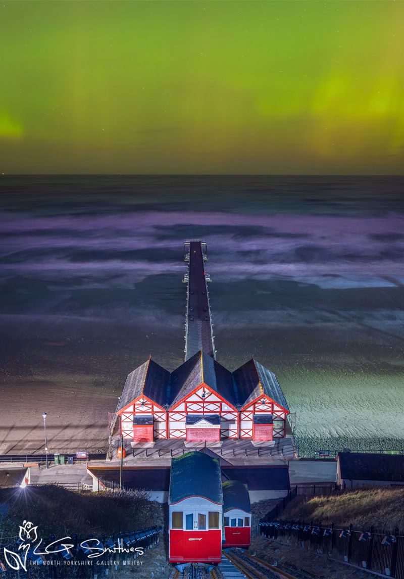 Aurora Borealis From Saltburn Cliff Lift Aurora Borealis From Saltburn Cliff Lift