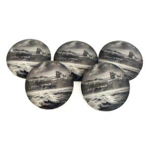 Stormy Whitby Abbey Pebble Magnet