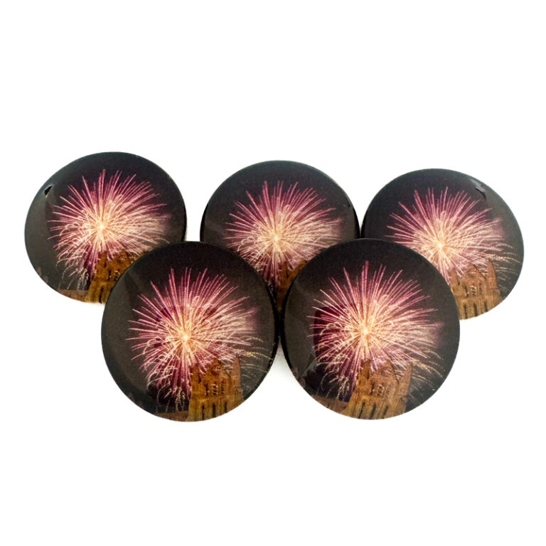 Whitby Abbey Fireworks Pebble Magnet