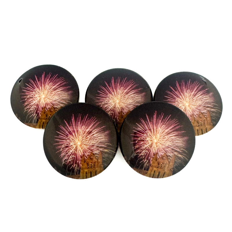 Whitby Abbey Fireworks Pebble Magnet 1 Whitby Abbey Fireworks Pebble Magnet
