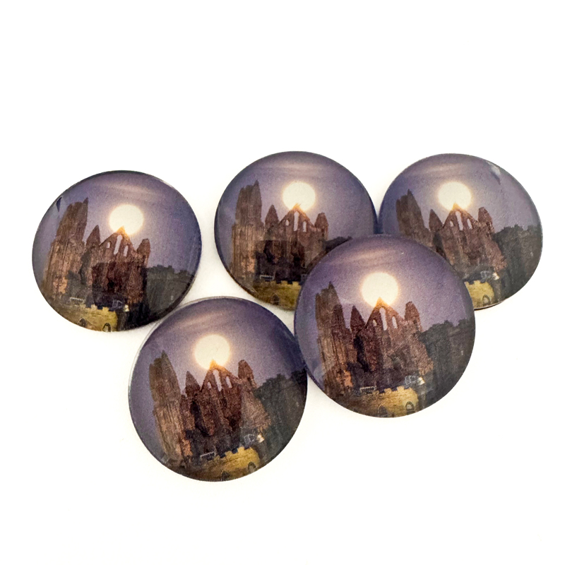 Whitby Abbey Moonrise Pebble Magnet 1 Whitby Abbey Moonrise Pebble Magnet