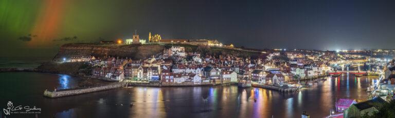 Northern Lights At Whitby Slim Panoramic