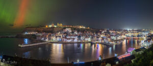 Northern Lights At Whitby Wide Panoramic