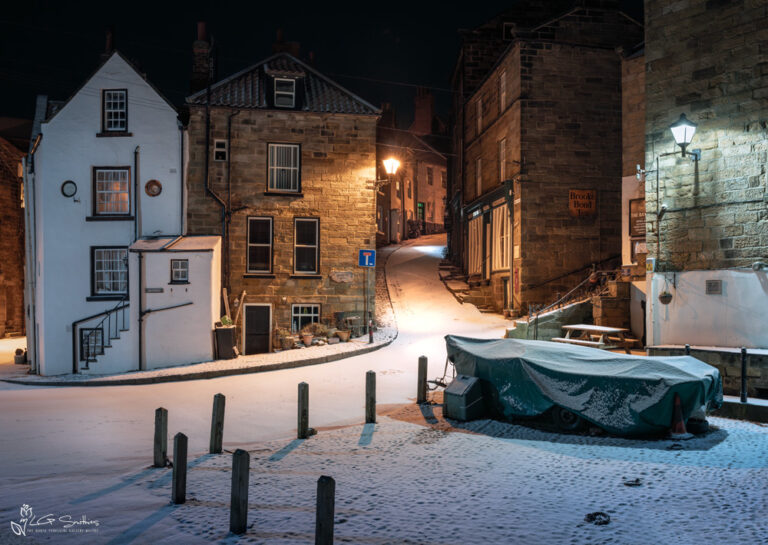 Robin Hoods Bay Snow At The Dock