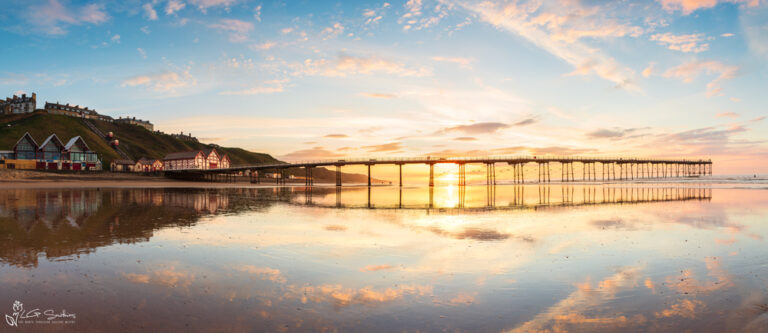 Saltburn Pier Reflexions Wide Panoramic