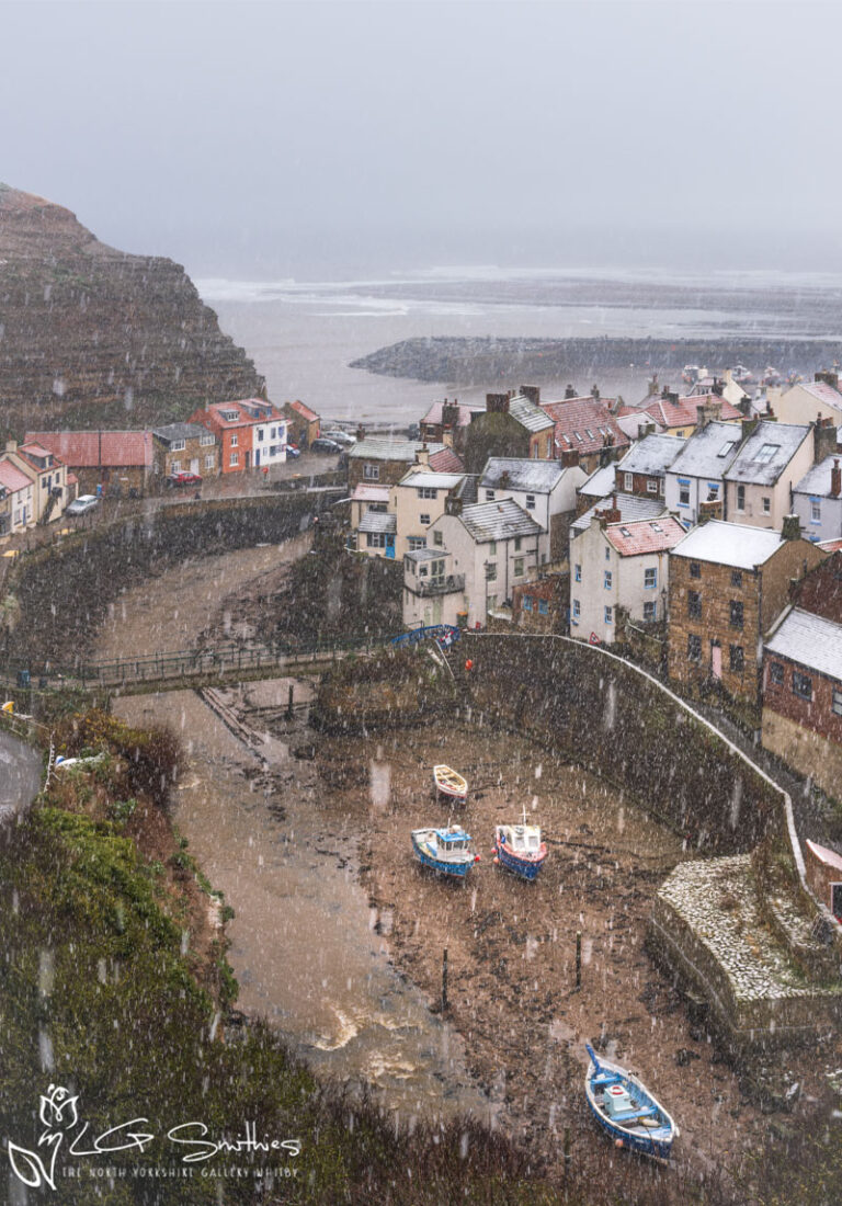 Snowing At Staithes